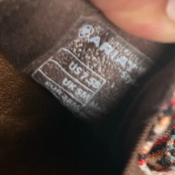 Ariat Women's Cruiser Palm Brown Suede Serape Mesh Slip On Shoes Loafers Sz 7.5 - Picture 13 of 16